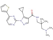 5-cyclopropyl-N-[3-(dimethylamino)-2,2-dimethylpropyl]-1-[4-(2-thienyl)-2-pyrimidinyl]-1H-pyrazole-4-carboxamide