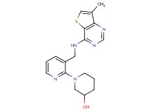 1-(3-{[(7-methylthieno[3,2-d]pyrimidin-4-yl)amino]methyl}pyridin-2-yl)piperidin-3-ol