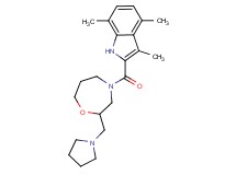 3,4,7-trimethyl-2-{[2-(1-pyrrolidinylmethyl)-1,4-oxazepan-4-yl]carbonyl}-1H-indole