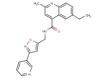 6-ethyl-2-methyl-N-{[3-(3-pyridinyl)-5-isoxazolyl]methyl}-4-quinolinecarboxamide