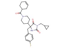 5-[1-(3-cyclohexen-1-ylcarbonyl)-4-piperidinyl]-3-(cyclopropylmethyl)-5-(4-fluorobenzyl)-2,4-imidazolidinedione