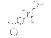 3-{3,5-dimethyl-4-[4-(1-piperidin-1-ylethyl)phenyl]-1H-pyrazol-1-yl}propanamide