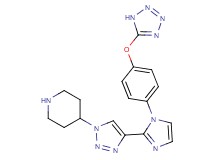 4-(4-{1-[4-(1H-tetrazol-5-yloxy)phenyl]-1H-imidazol-2-yl}-1H-1,2,3-triazol-1-yl)piperidine hydrochloride