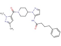 N-(1-{1-[(1,3-dimethyl-1H-pyrazol-5-yl)carbonyl]-4-piperidinyl}-1H-pyrazol-5-yl)-4-phenylbutanamide