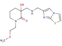 3-hydroxy-3-{[(imidazo[2,1-b][1,3]thiazol-6-ylmethyl)amino]methyl}-1-(2-methoxyethyl)piperidin-2-one