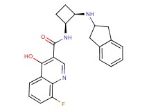 N-[rel-(1S,2R)-2-(2,3-dihydro-1H-inden-2-ylamino)cyclobutyl]-8-fluoro-4-hydroxy-3-quinolinecarboxamide