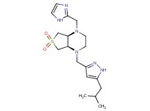 (4aR*,7aS*)-1-(1H-imidazol-2-ylmethyl)-4-[(5-isobutyl-1H-pyrazol-3-yl)methyl]octahydrothieno[3,4-b]pyrazine 6,6-dioxide