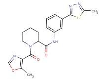 1-[(5-methyl-1,3-oxazol-4-yl)carbonyl]-N-[3-(5-methyl-1,3,4-thiadiazol-2-yl)phenyl]-2-piperidinecarboxamide