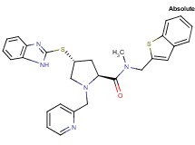 (4R)-4-(1H-benzimidazol-2-ylthio)-N-(1-benzothien-2-ylmethyl)-N-methyl-1-(2-pyridinylmethyl)-L-prolinamide