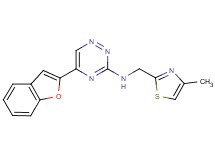 5-(1-benzofuran-2-yl)-N-[(4-methyl-1,3-thiazol-2-yl)methyl]-1,2,4-triazin-3-amine