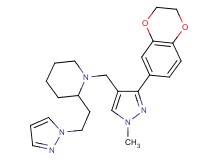 1-{[3-(2,3-dihydro-1,4-benzodioxin-6-yl)-1-methyl-1H-pyrazol-4-yl]methyl}-2-[2-(1H-pyrazol-1-yl)ethyl]piperidine