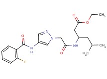 ethyl 3-[({4-[(2-fluorobenzoyl)amino]-1H-pyrazol-1-yl}acetyl)amino]-5-methylhexanoate