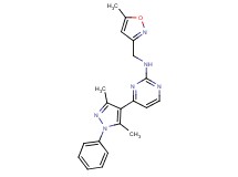 4-(3,5-dimethyl-1-phenyl-1H-pyrazol-4-yl)-N-[(5-methylisoxazol-3-yl)methyl]pyrimidin-2-amine