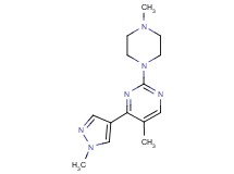 5-methyl-2-(4-methyl-1-piperazinyl)-4-(1-methyl-1H-pyrazol-4-yl)pyrimidine