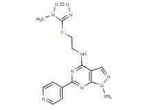 1-methyl-N-{2-[(1-methyl-1H-tetrazol-5-yl)thio]ethyl}-6-(4-pyridinyl)-1H-pyrazolo[3,4-d]pyrimidin-4-amine