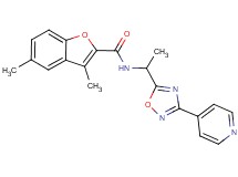 3,5-dimethyl-N-{1-[3-(4-pyridinyl)-1,2,4-oxadiazol-5-yl]ethyl}-1-benzofuran-2-carboxamide