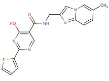4-hydroxy-N-[(6-methylimidazo[1,2-a]pyridin-2-yl)methyl]-2-(2-thienyl)pyrimidine-5-carboxamide
