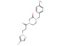 4-[3-(4-chloro-1H-pyrazol-1-yl)propanoyl]-1-(4-methylbenzyl)-2-piperazinone