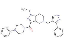 1-ethyl-3-[(4-phenyl-1-piperazinyl)carbonyl]-5-[(3-phenyl-1H-pyrazol-4-yl)methyl]-4,5,6,7-tetrahydro-1H-pyrazolo[4,3-c]pyridine