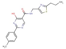4-hydroxy-2-(4-methylphenyl)-N-[(2-propyl-1,3-thiazol-4-yl)methyl]pyrimidine-5-carboxamide