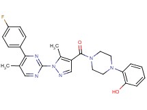 2-[4-({1-[4-(4-fluorophenyl)-5-methyl-2-pyrimidinyl]-5-methyl-1H-pyrazol-4-yl}carbonyl)-1-piperazinyl]phenol