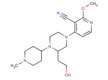 4-[3-(2-hydroxyethyl)-4-(1-methyl-4-piperidinyl)-1-piperazinyl]-2-methoxynicotinonitrile