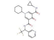 1-cyclohexyl-N-cyclopropyl-4-oxo-N'-[2,2,2-trifluoro-1-(3-pyridinyl)ethyl]-1,4-dihydro-3,5-pyridinedicarboxamide