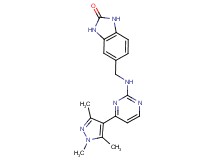 5-({[4-(1,3,5-trimethyl-1H-pyrazol-4-yl)pyrimidin-2-yl]amino}methyl)-1,3-dihydro-2H-benzimidazol-2-one