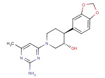 (3S*,4S*)-1-(2-amino-6-methylpyrimidin-4-yl)-4-(1,3-benzodioxol-5-yl)piperidin-3-ol