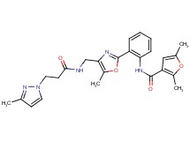 2,5-dimethyl-N-{2-[5-methyl-4-({[3-(3-methyl-1H-pyrazol-1-yl)propanoyl]amino}methyl)-1,3-oxazol-2-yl]phenyl}-3-furamide