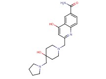 4-hydroxy-2-{[4-hydroxy-4-(pyrrolidin-1-ylmethyl)piperidin-1-yl]methyl}quinoline-6-carboxamide