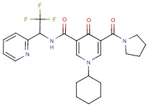 1-cyclohexyl-4-oxo-5-(1-pyrrolidinylcarbonyl)-N-[2,2,2-trifluoro-1-(2-pyridinyl)ethyl]-1,4-dihydro-3-pyridinecarboxamide