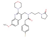 2-(4-fluorophenyl)-N-{[7-methoxy-2-(4-morpholinyl)-3-quinolinyl]methyl}-N-[3-(2-oxo-1-pyrrolidinyl)propyl]acetamide