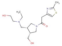 2-[ethyl({(3R*,4R*)-4-(hydroxymethyl)-1-[(2-methyl-1,3-thiazol-4-yl)acetyl]pyrrolidin-3-yl}methyl)amino]ethanol