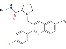 1-{[2-(4-fluorophenyl)-6-methyl-3-quinolinyl]methyl}-N-methylprolinamide