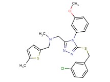 1-[5-[(3-chlorobenzyl)thio]-4-(3-methoxyphenyl)-4H-1,2,4-triazol-3-yl]-N-methyl-N-[(5-methyl-2-thienyl)methyl]methanamine
