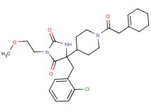 5-(2-chlorobenzyl)-5-[1-(1-cyclohexen-1-ylacetyl)-4-piperidinyl]-3-(2-methoxyethyl)-2,4-imidazolidinedione
