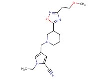 1-ethyl-4-({3-[3-(2-methoxyethyl)-1,2,4-oxadiazol-5-yl]-1-piperidinyl}methyl)-1H-pyrrole-2-carbonitrile