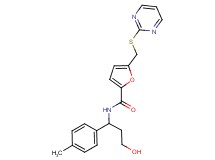 N-[3-hydroxy-1-(4-methylphenyl)propyl]-5-[(pyrimidin-2-ylthio)methyl]-2-furamide