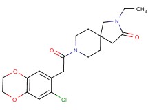8-[(7-chloro-2,3-dihydro-1,4-benzodioxin-6-yl)acetyl]-2-ethyl-2,8-diazaspiro[4.5]decan-3-one
