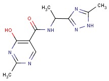 4-hydroxy-2-methyl-N-[1-(5-methyl-1H-1,2,4-triazol-3-yl)ethyl]pyrimidine-5-carboxamide