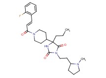 5-{1-[(2E)-3-(2-fluorophenyl)-2-propenoyl]-4-piperidinyl}-3-[2-(1-methyl-2-pyrrolidinyl)ethyl]-5-propyl-2,4-imidazolidinedione