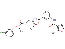 N-{3-[4-({[2-(3-chlorophenoxy)propanoyl]amino}methyl)-5-methyl-1,3-oxazol-2-yl]phenyl}-2-methyl-3-furamide