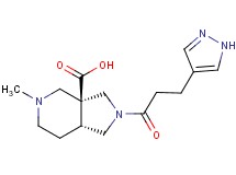 (3aS*,7aR*)-5-methyl-2-[3-(1H-pyrazol-4-yl)propanoyl]octahydro-3aH-pyrrolo[3,4-c]pyridine-3a-carboxylic acid