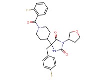 5-[1-(2-fluorobenzoyl)-4-piperidinyl]-5-(4-fluorobenzyl)-3-(tetrahydro-3-furanyl)-2,4-imidazolidinedione