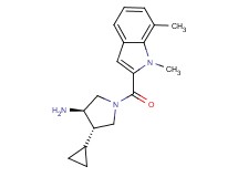 (3R*,4S*)-4-cyclopropyl-1-[(1,7-dimethyl-1H-indol-2-yl)carbonyl]pyrrolidin-3-amine