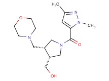 [(3R*,4R*)-1-[(1,3-dimethyl-1H-pyrazol-5-yl)carbonyl]-4-(morpholin-4-ylmethyl)pyrrolidin-3-yl]methanol