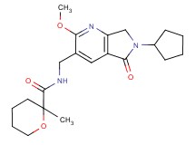 N-[(6-cyclopentyl-2-methoxy-5-oxo-6,7-dihydro-5H-pyrrolo[3,4-b]pyridin-3-yl)methyl]-2-methyltetrahydro-2H-pyran-2-carboxamide