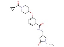 3-{[1-(cyclopropylcarbonyl)-4-piperidinyl]oxy}-N-[(1-ethyl-5-oxo-3-pyrrolidinyl)methyl]benzamide