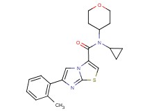 N-cyclopropyl-6-(2-methylphenyl)-N-(tetrahydro-2H-pyran-4-yl)imidazo[2,1-b][1,3]thiazole-3-carboxamide